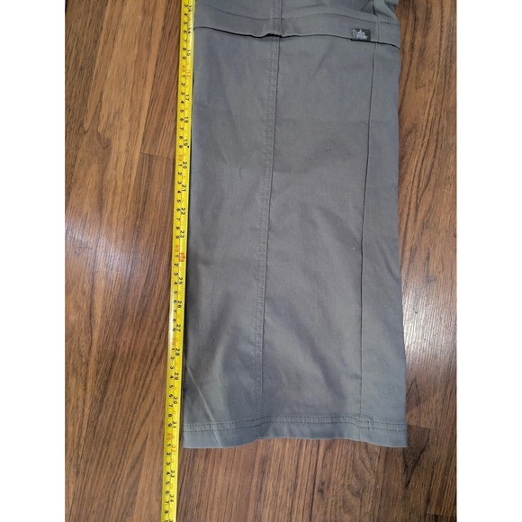 Prana Breathe Convertible Pants Shorts Women 10 Gray Hiking Trail No Back Button - Picture 14 of 15